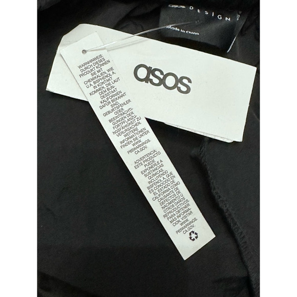 ASOS Wide Leg Pants High Rise Pull-On Style Bungee Cord Adjustable Black W 4 NWT - Picture 7 of 9